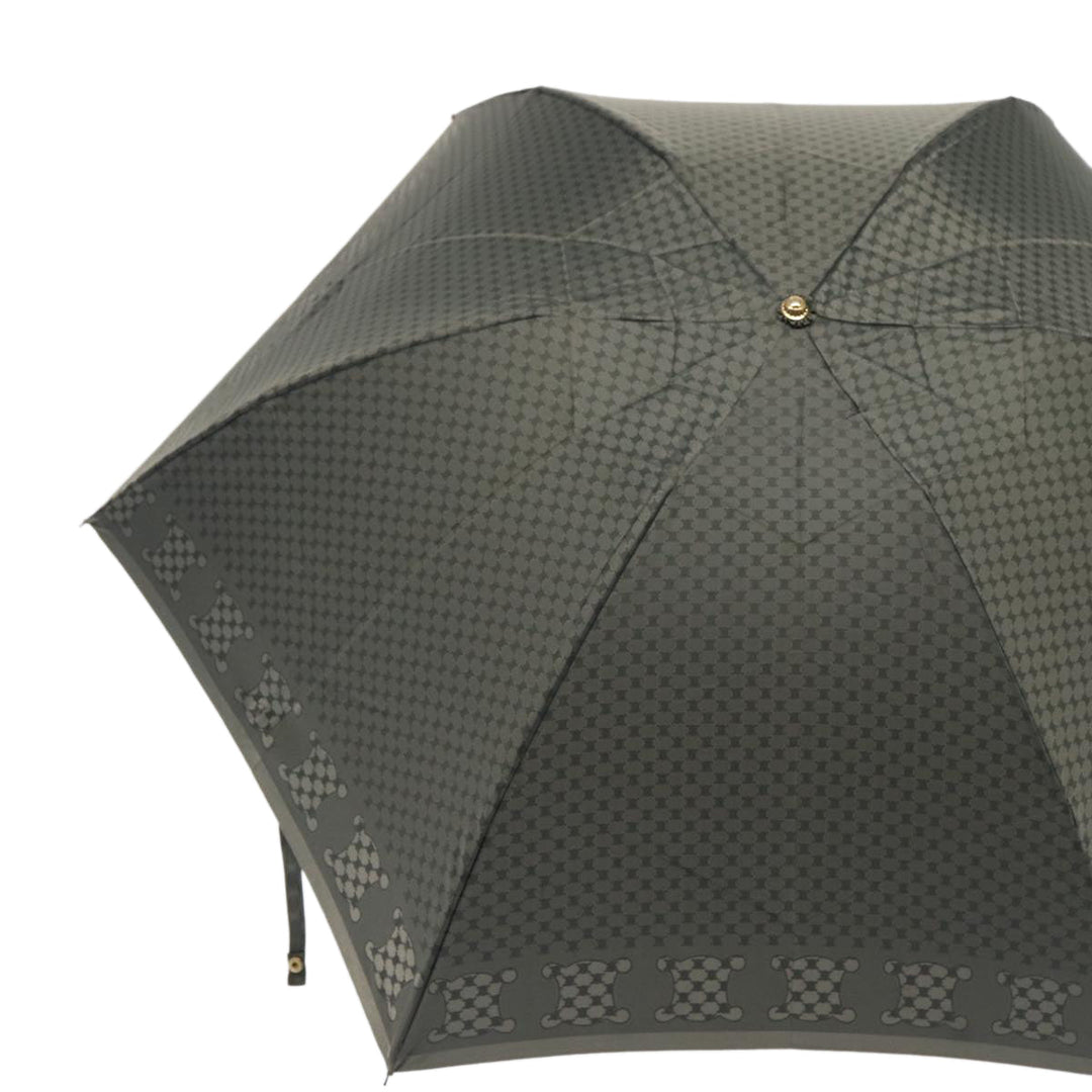 Celine Macadam Canvas folding Umbrella Nylon Gray  80934