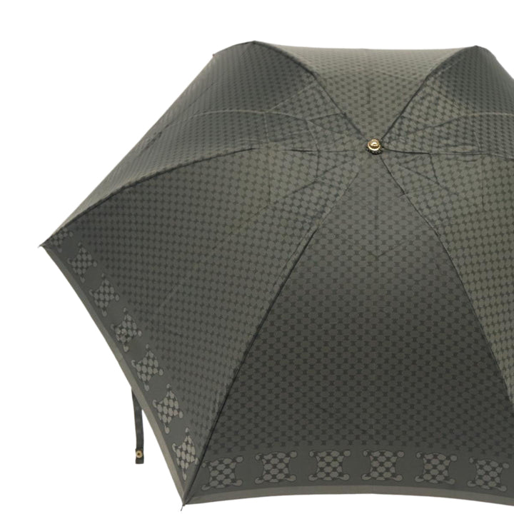 Celine Macadam Canvas folding Umbrella Nylon Gray  80934