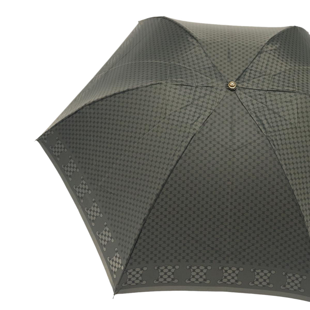 Celine Macadam Canvas folding Umbrella Nylon Gray  80934