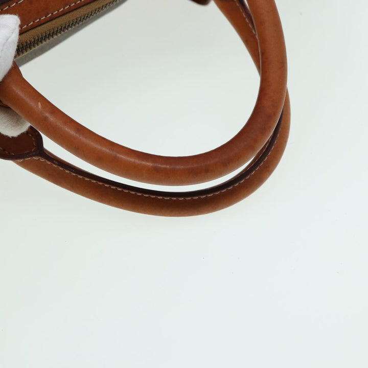 Celine Macadam Canvas Boston Bag PVC Leather Brown Auth 80956