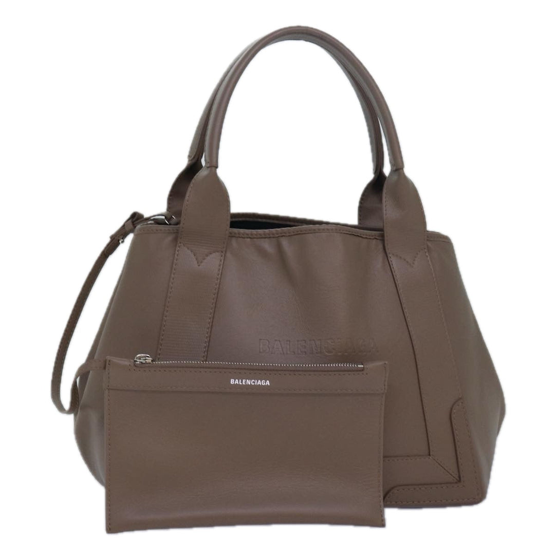 Top Quality Balenciaga Navy Cabas Hand Bag Leather Gray 339933 Auth 80962