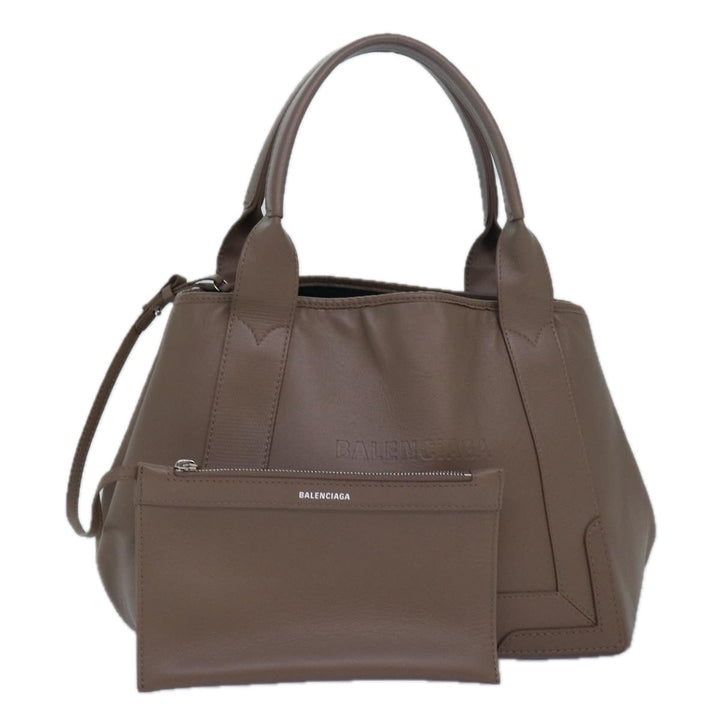Top Quality Balenciaga Navy Cabas Hand Bag Leather Gray 339933 Auth 80962