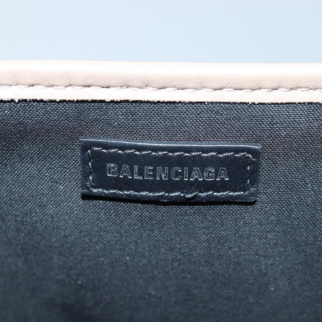 Top Quality Balenciaga Navy Cabas Hand Bag Leather Gray 339933 Auth 80962