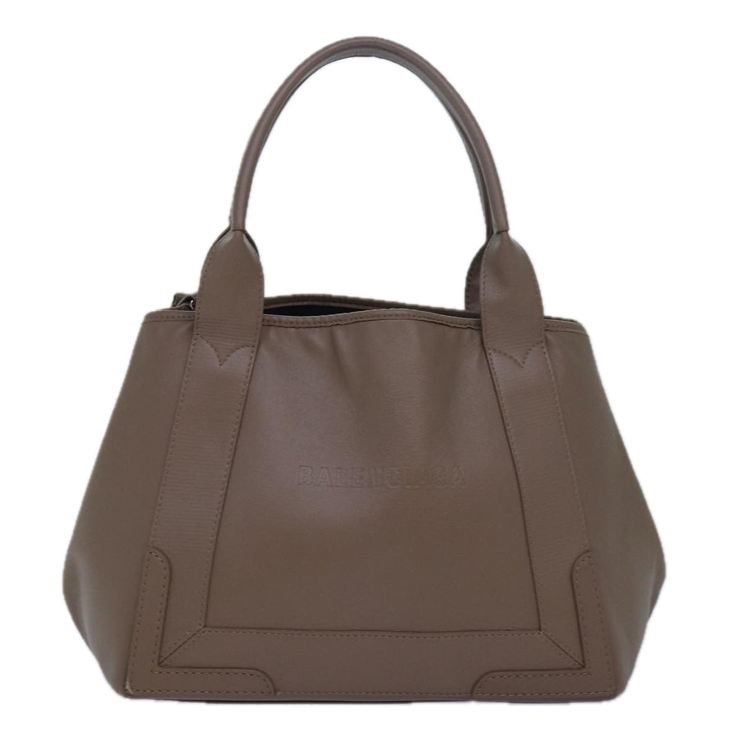Top Quality Balenciaga Navy Cabas Hand Bag Leather Gray 339933 Auth 80962