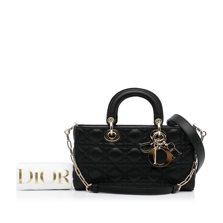 Top quality Dior Lady D-Joy Medium Black Cannage Quilted Leather