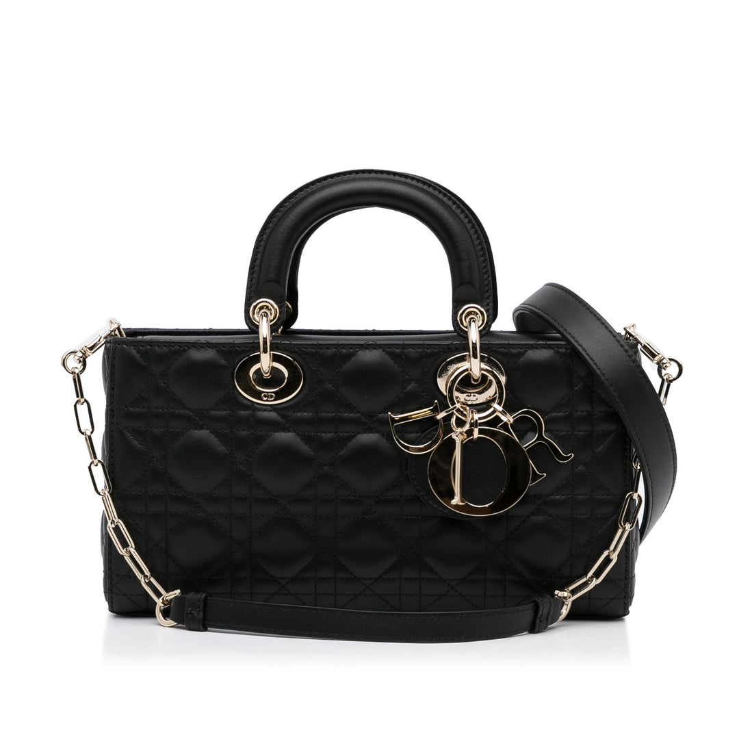 Top quality Dior Lady D-Joy Medium Black Cannage Quilted Leather