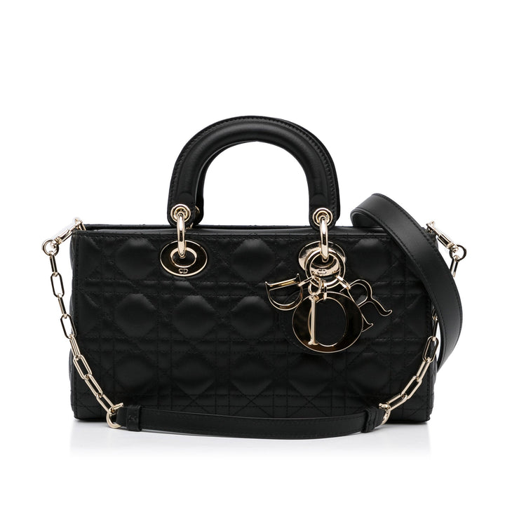 Top quality Dior Lady D-Joy Medium Black Cannage Quilted Leather