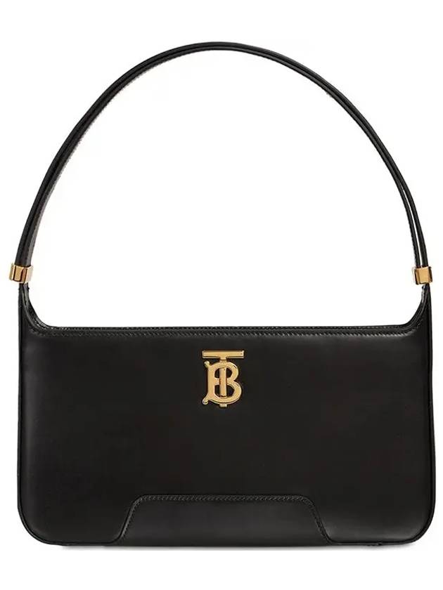 Burberry Leather TB Shoulder Bag Black