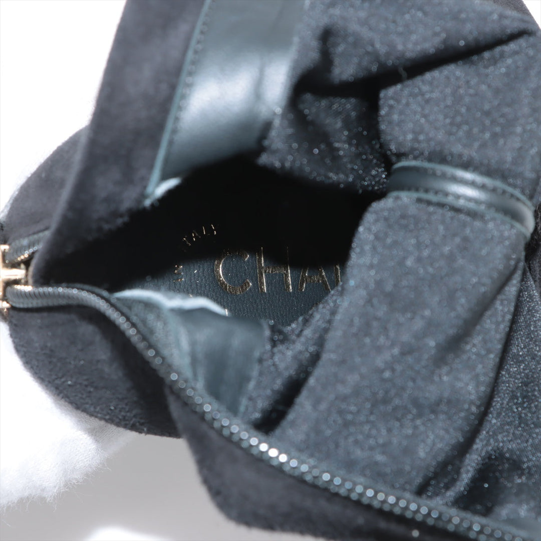 Top Quality Chanel Coco Short Boots 36  Black G35000 Line Stone