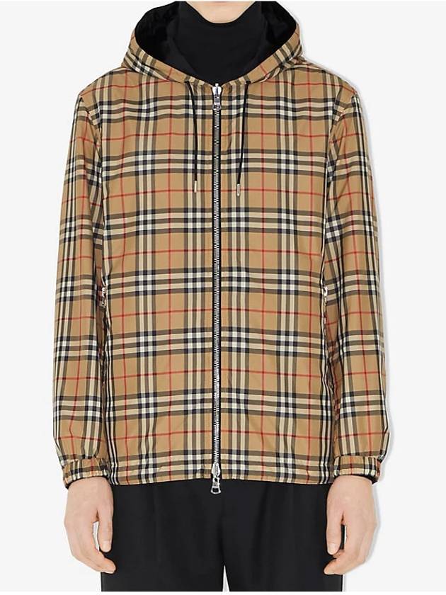 Burberry Reversible Vintage Check Hooded Jacket Archive Beige