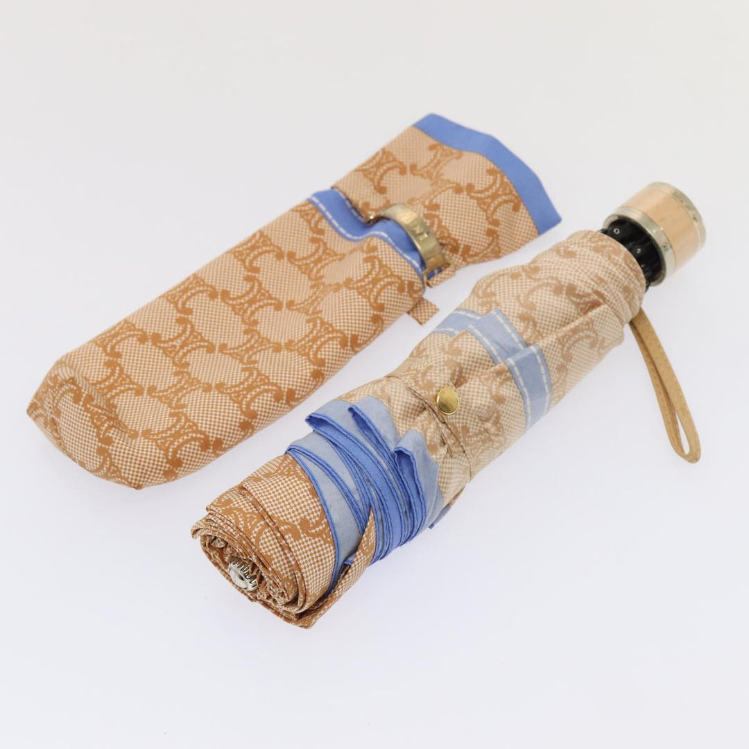 Celine Macadam Canvas folding Umbrella Nylon Beige  81000