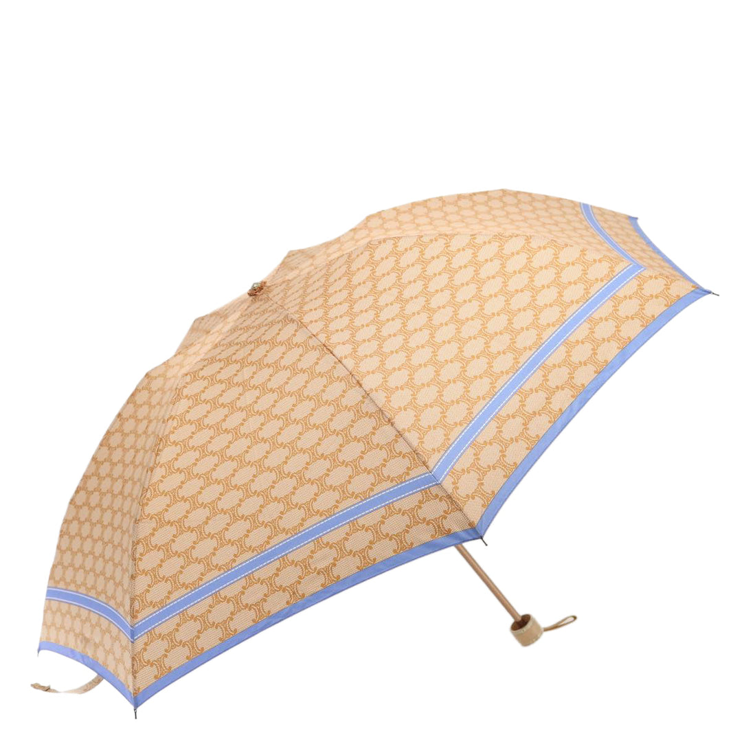 Celine Macadam Canvas folding Umbrella Nylon Beige  81000