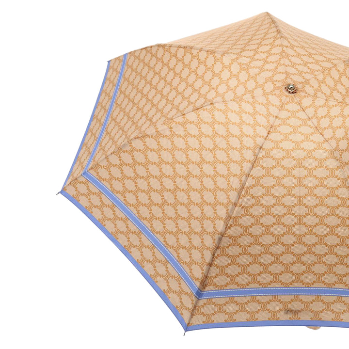Celine Macadam Canvas folding Umbrella Nylon Beige  81000