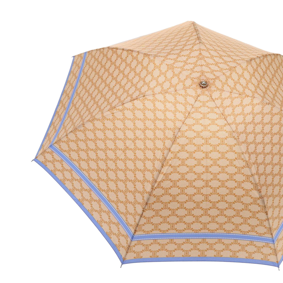 Celine Macadam Canvas folding Umbrella Nylon Beige  81000