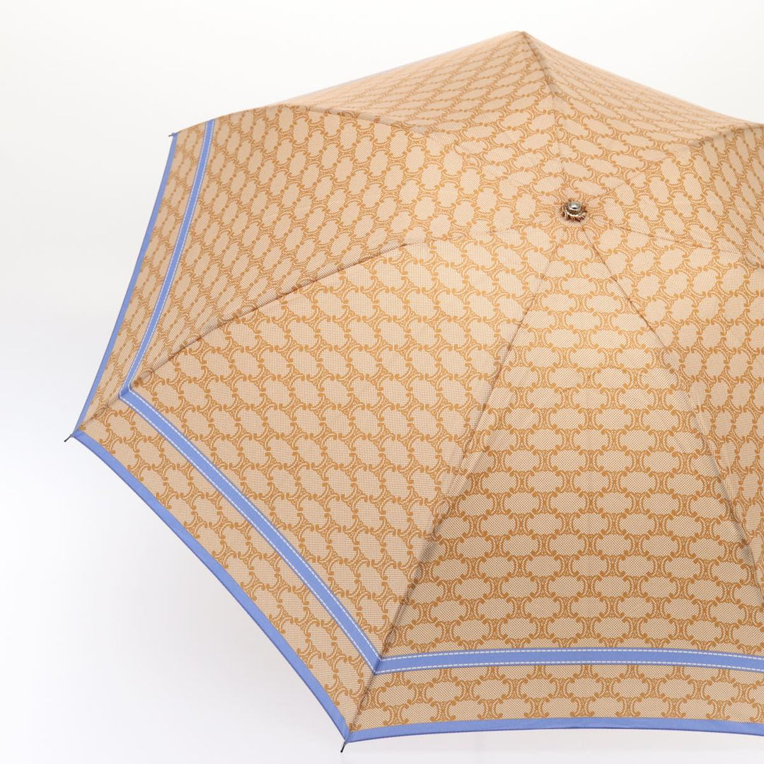 Celine Macadam Canvas folding Umbrella Nylon Beige  81000