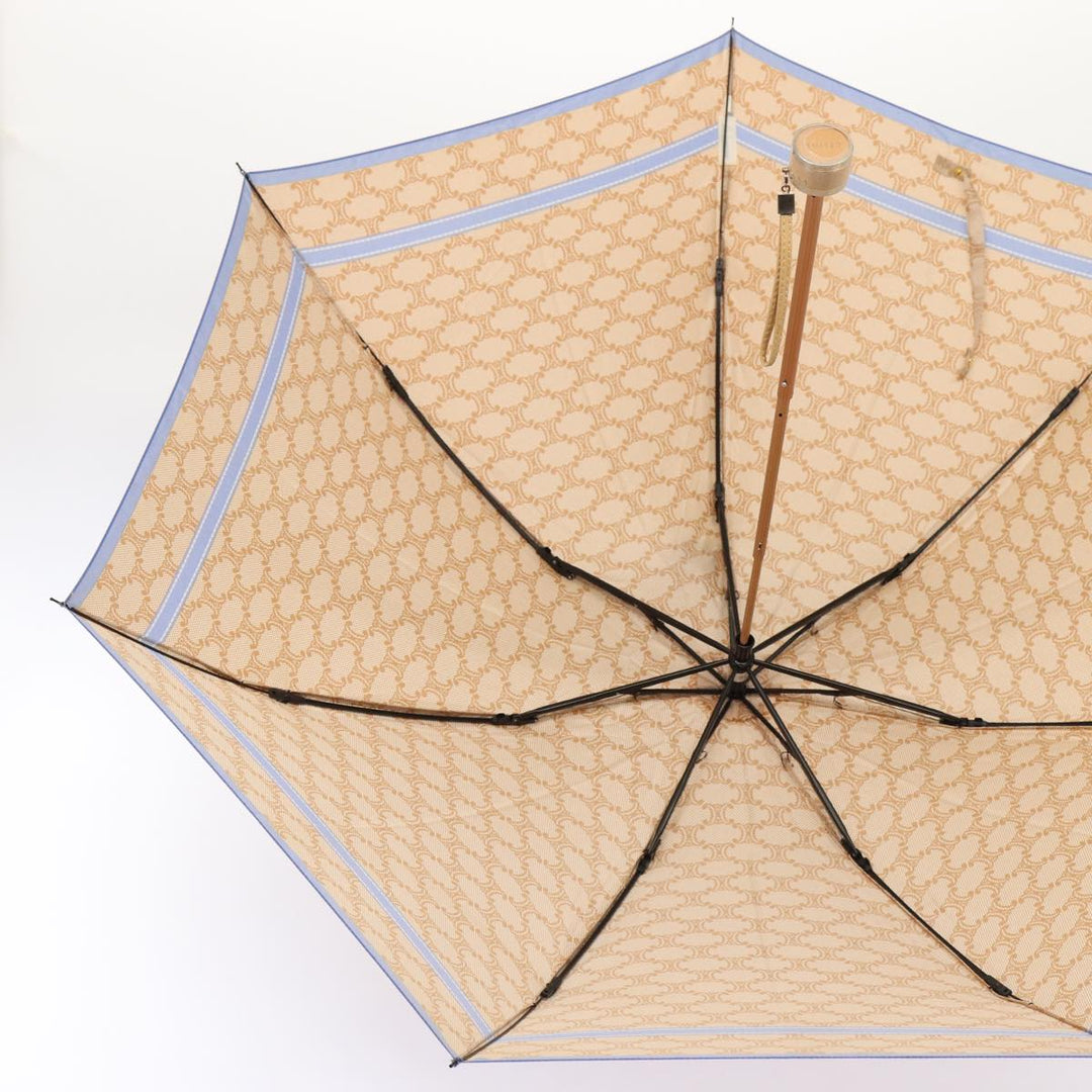 Celine Macadam Canvas folding Umbrella Nylon Beige  81000
