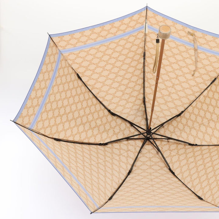 Celine Macadam Canvas folding Umbrella Nylon Beige  81000
