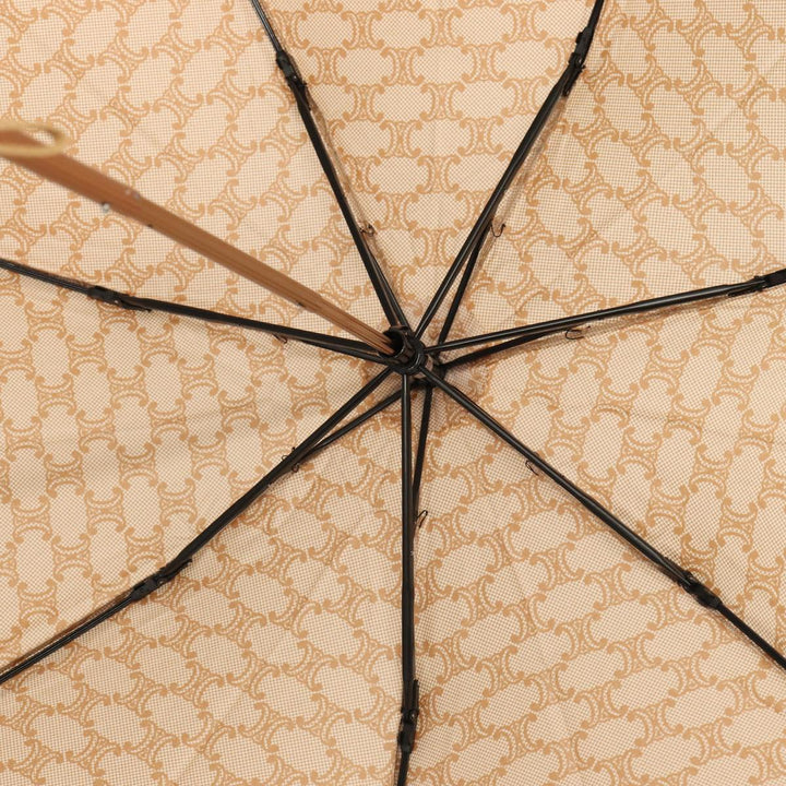 Celine Macadam Canvas folding Umbrella Nylon Beige  81000