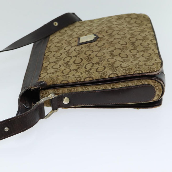 Celine C Macadam Canvas Shoulder Bag Beige Brown Auth 81007