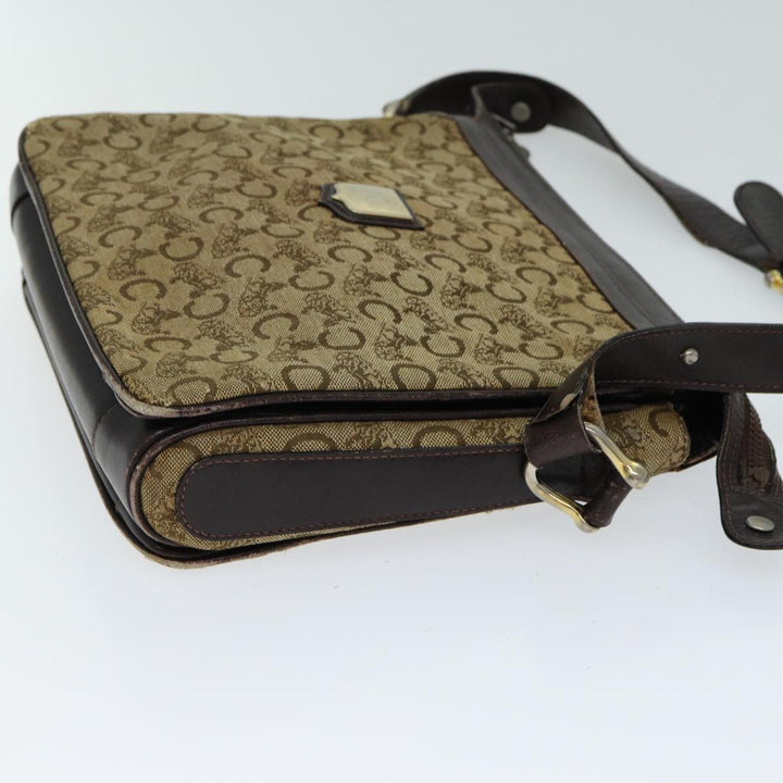 Celine C Macadam Canvas Shoulder Bag Beige Brown Auth 81007