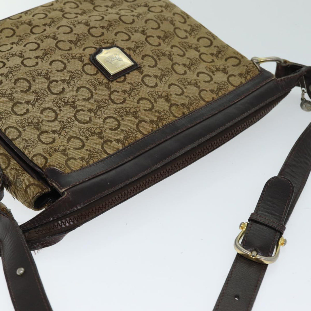 Celine C Macadam Canvas Shoulder Bag Beige Brown Auth 81007