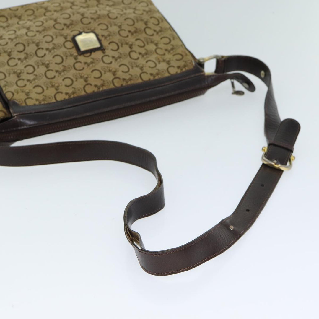 Celine C Macadam Canvas Shoulder Bag Beige Brown Auth 81007