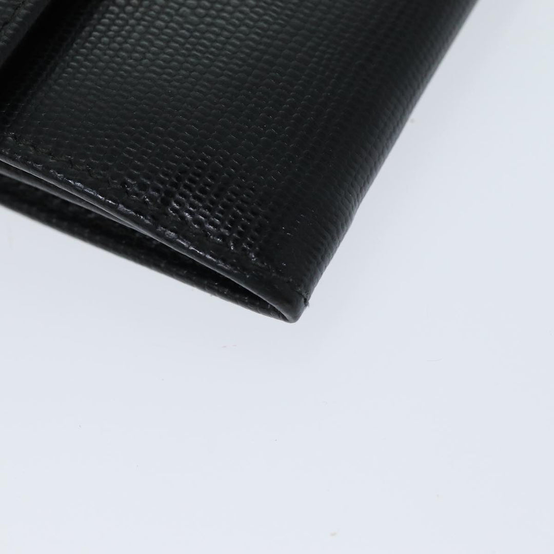 Celine Long Wallet Leather Black Auth 81009