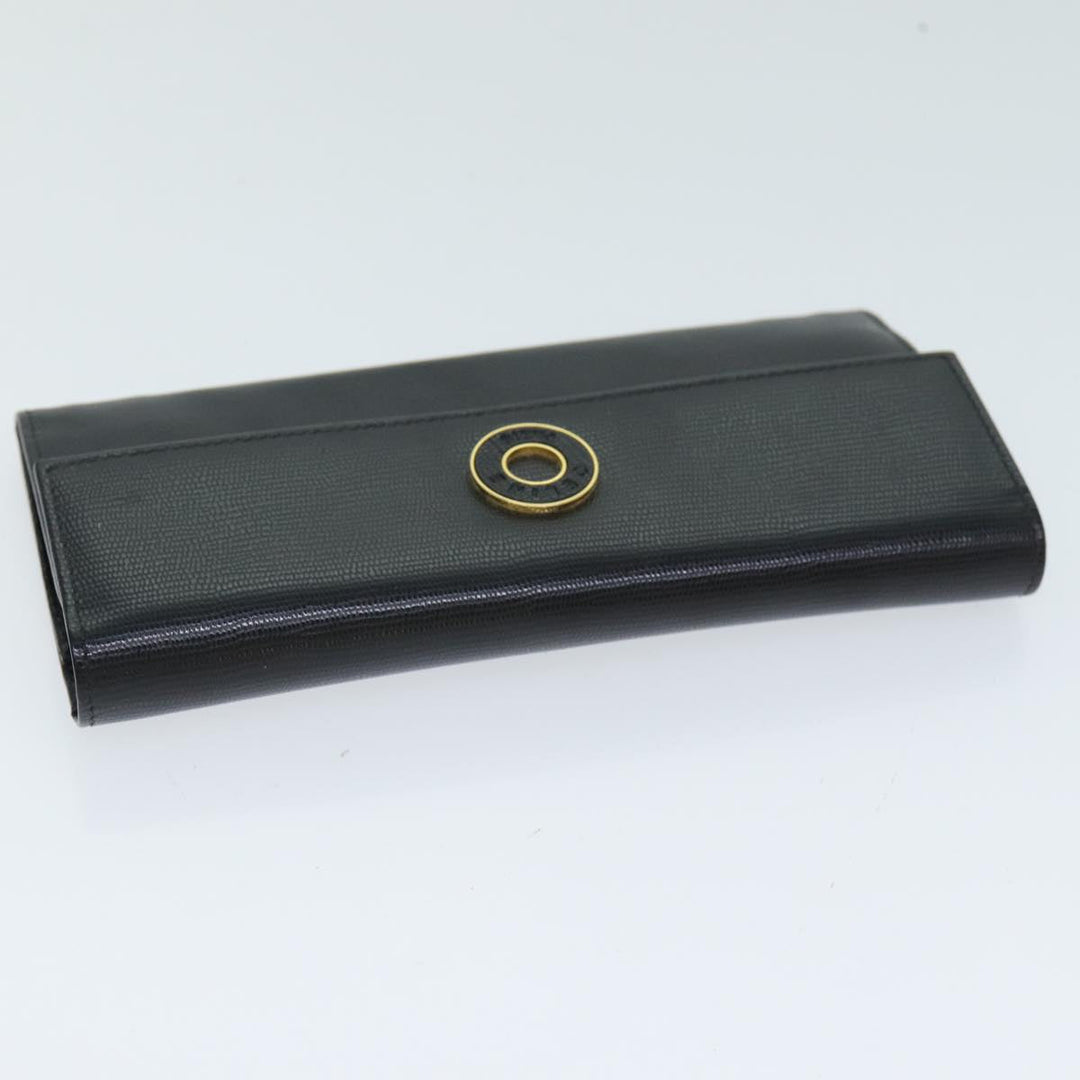 Celine Long Wallet Leather Black Auth 81009