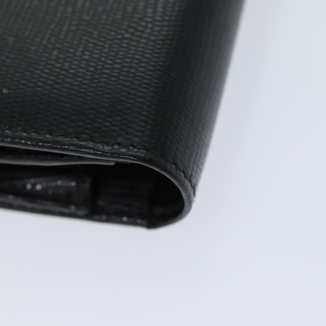 Celine Long Wallet Leather Black Auth 81009