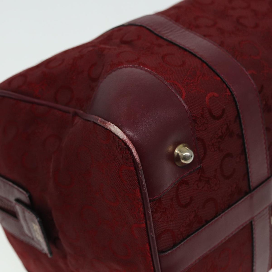 Celine C Macadam Canvas Boston Bag Red Auth 81013