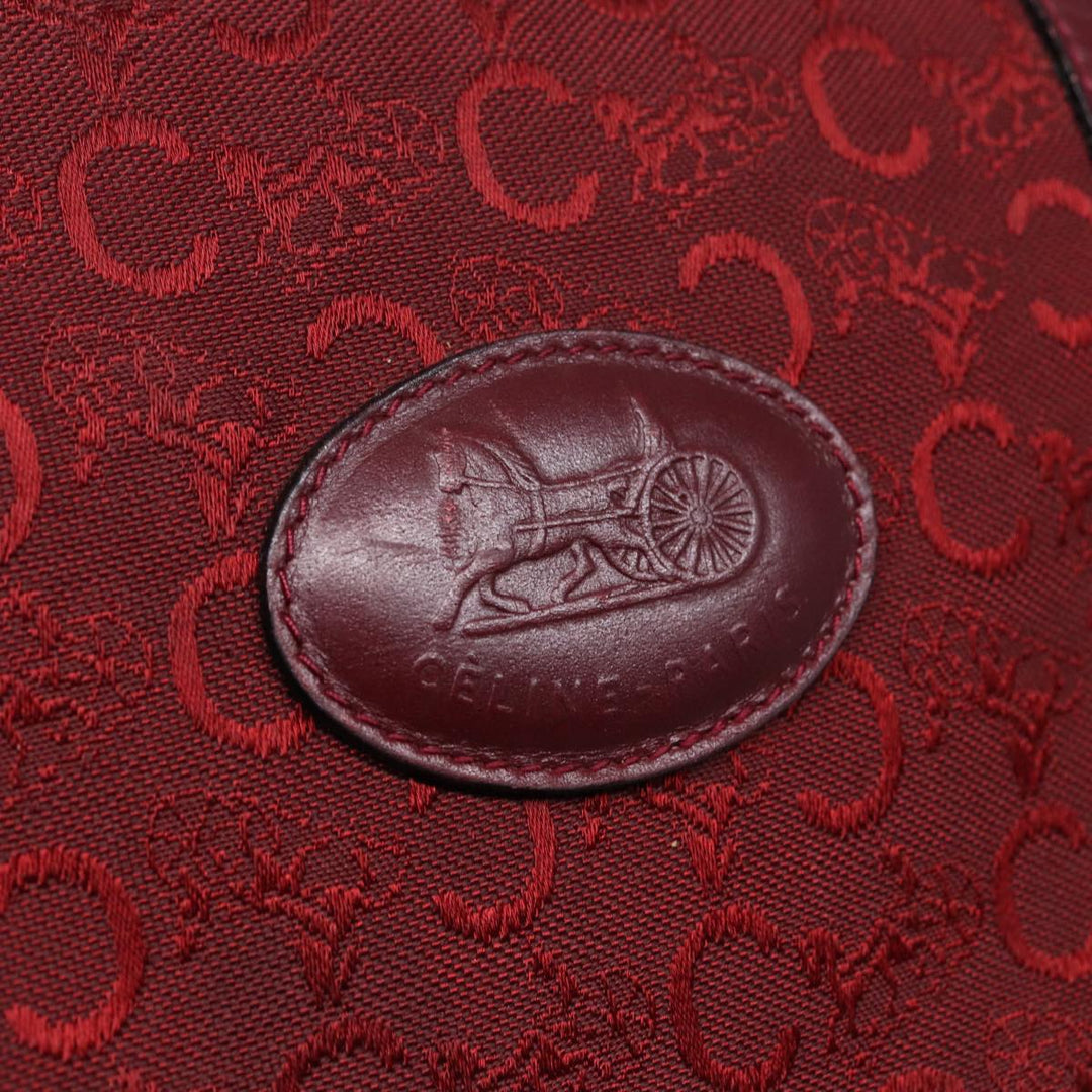 Celine C Macadam Canvas Boston Bag Red Auth 81013