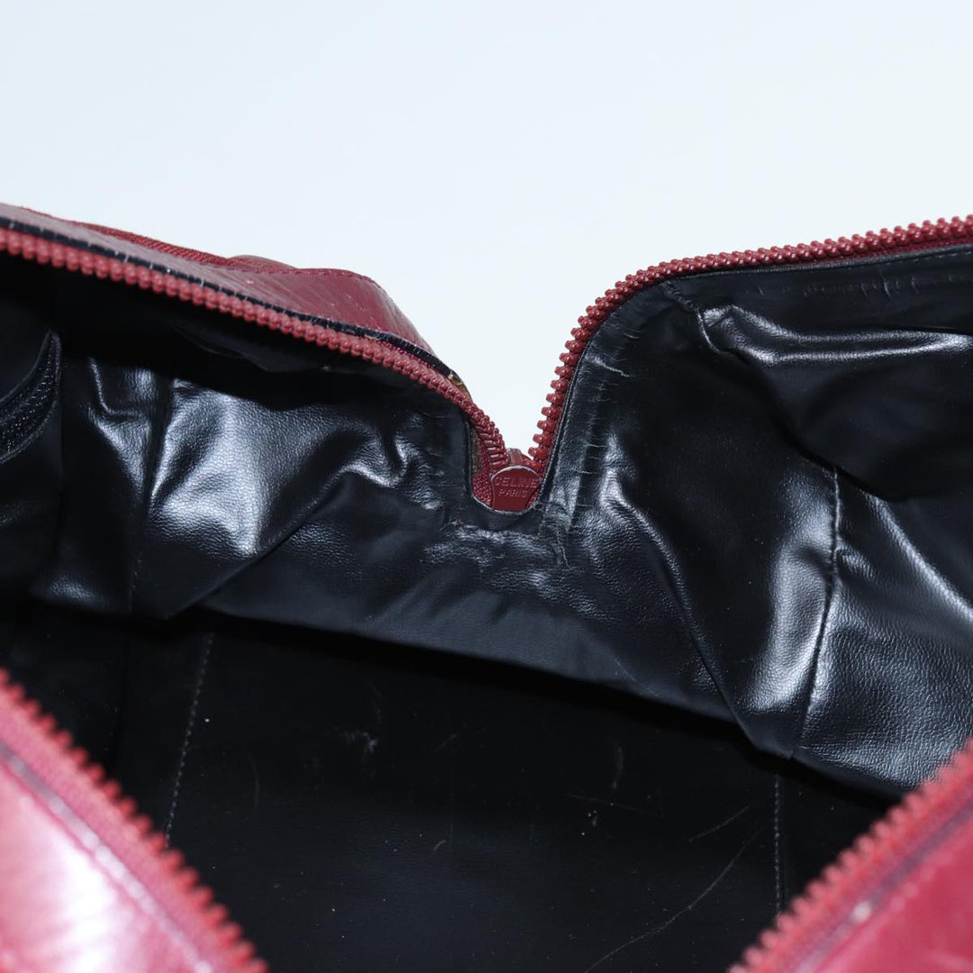Celine C Macadam Canvas Boston Bag Red Auth 81013