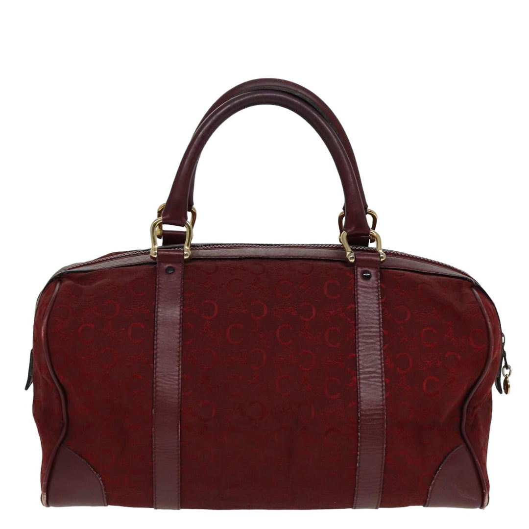 Celine C Macadam Canvas Boston Bag Red Auth 81013
