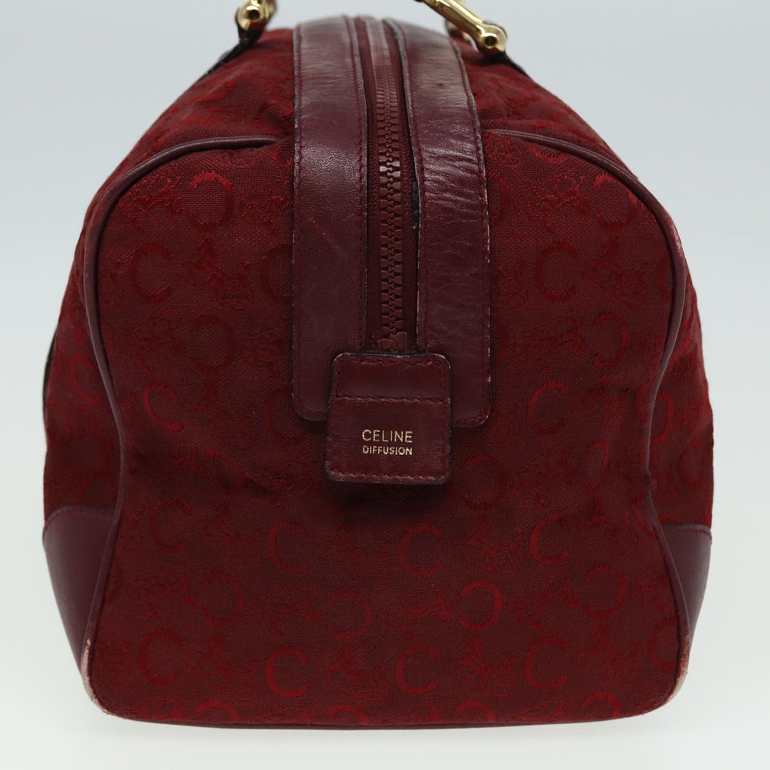 Celine C Macadam Canvas Boston Bag Red Auth 81013