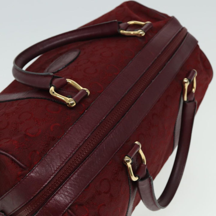 Celine C Macadam Canvas Boston Bag Red Auth 81013