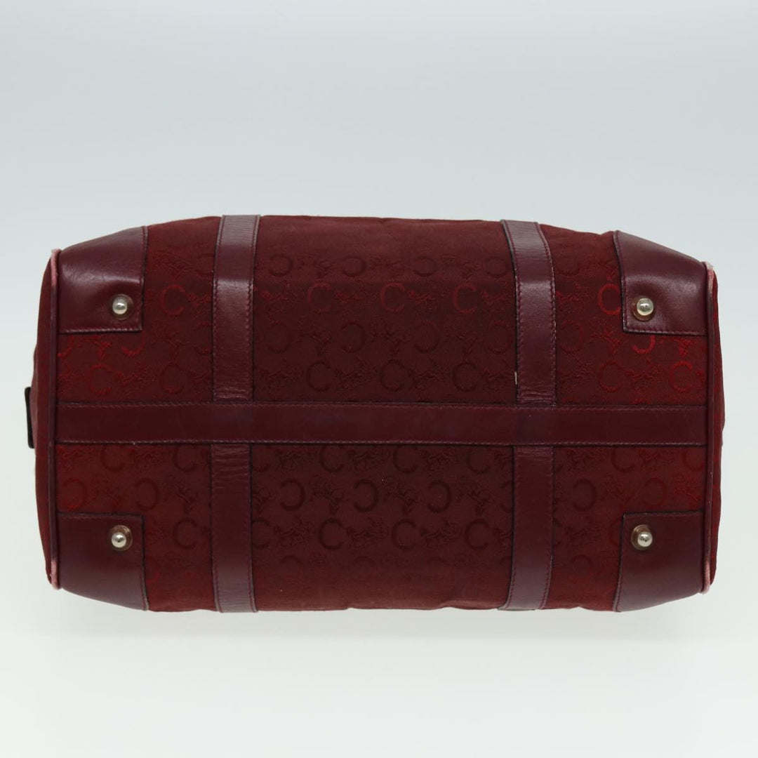Celine C Macadam Canvas Boston Bag Red Auth 81013