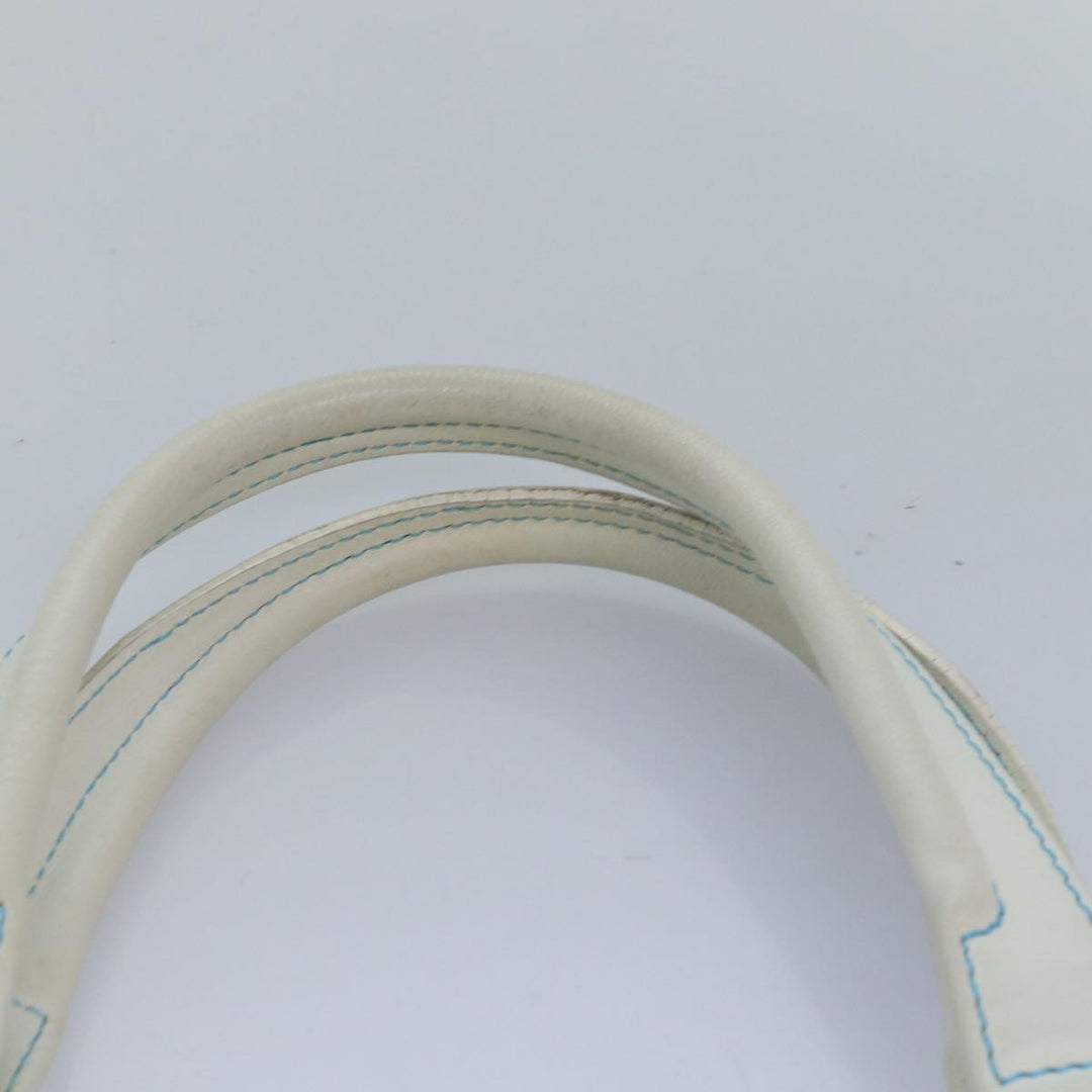 Celine C Macadam Canvas Hand Bag Suede Light Blue Auth 81050