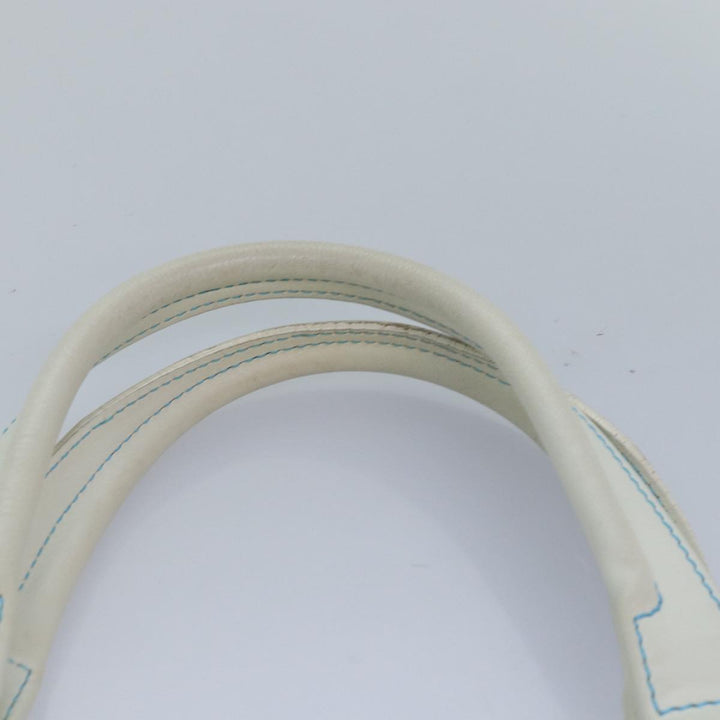 Celine C Macadam Canvas Hand Bag Suede Light Blue Auth 81050