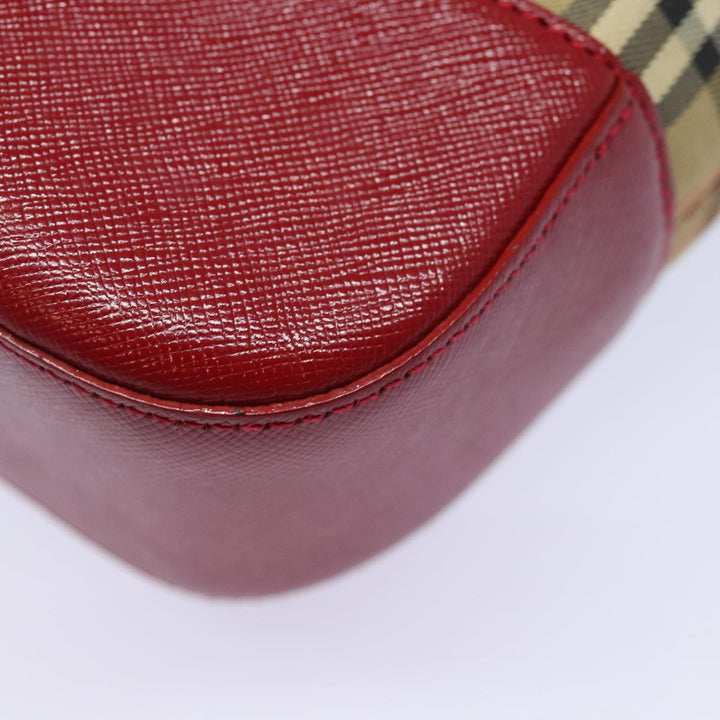 Burberry Nova Check Tote Bag Canvas Beige Red Auth 81053