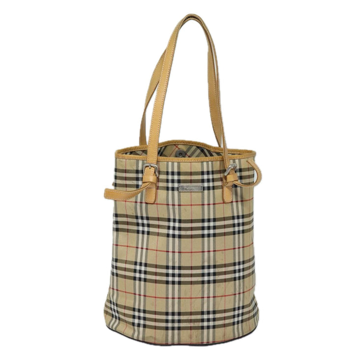 BurberrySs Nova Check Blue Label Shoulder Bag Canvas Beige Auth 81140