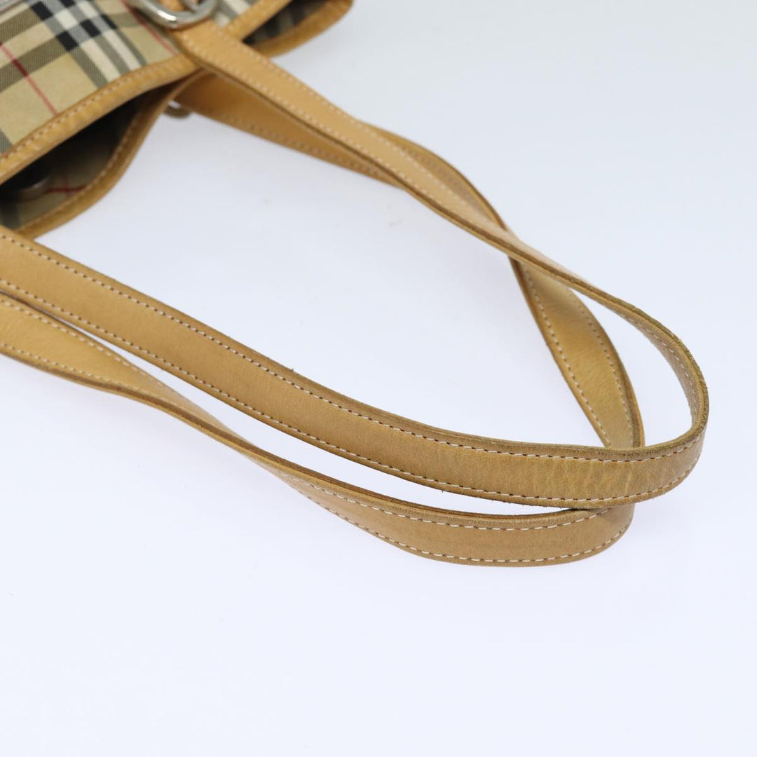 BurberrySs Nova Check Blue Label Shoulder Bag Canvas Beige Auth 81140