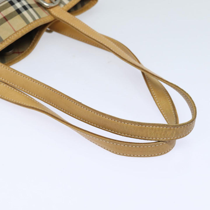 BurberrySs Nova Check Blue Label Shoulder Bag Canvas Beige Auth 81140