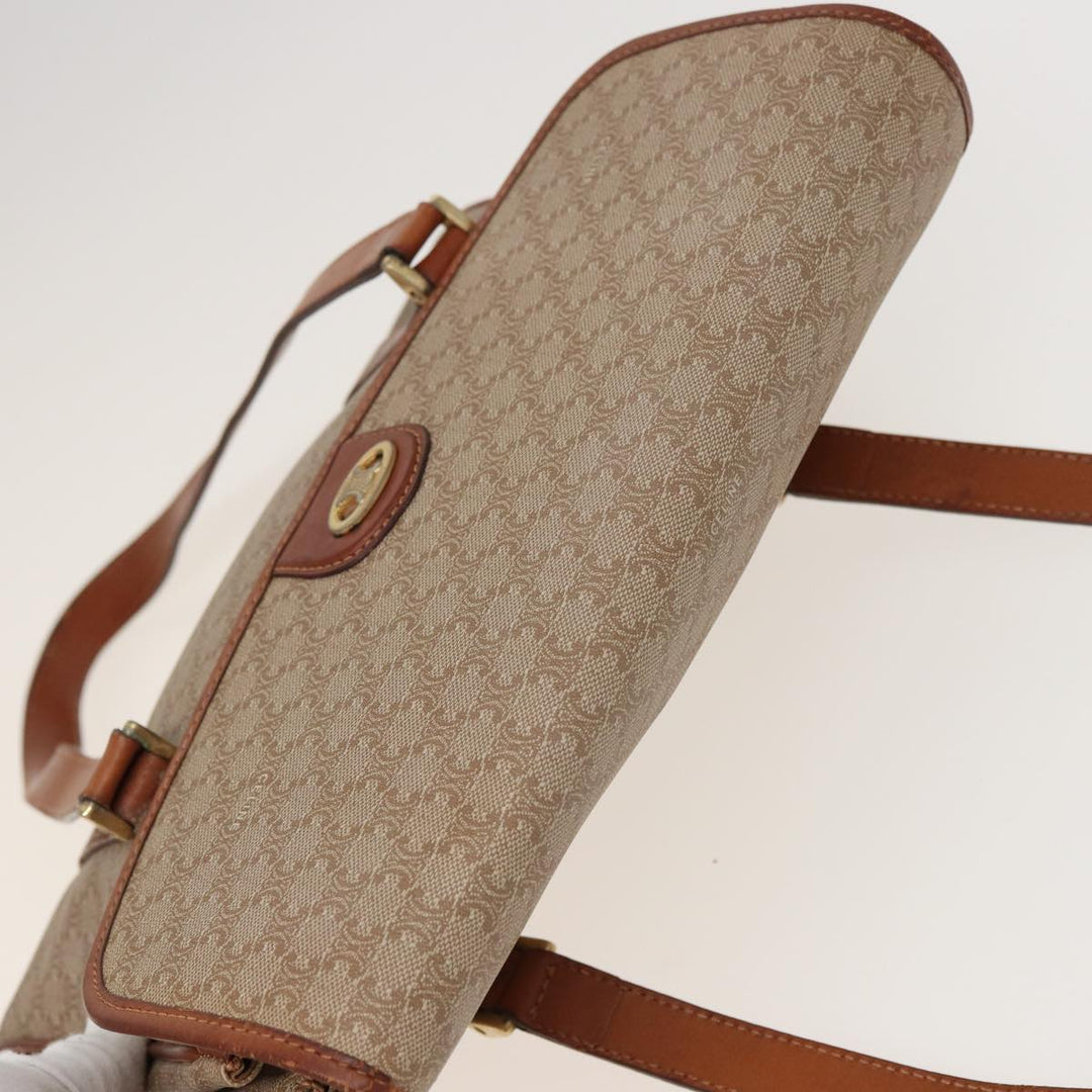 Celine Macadam Canvas Hand Bag Beige Auth 81193