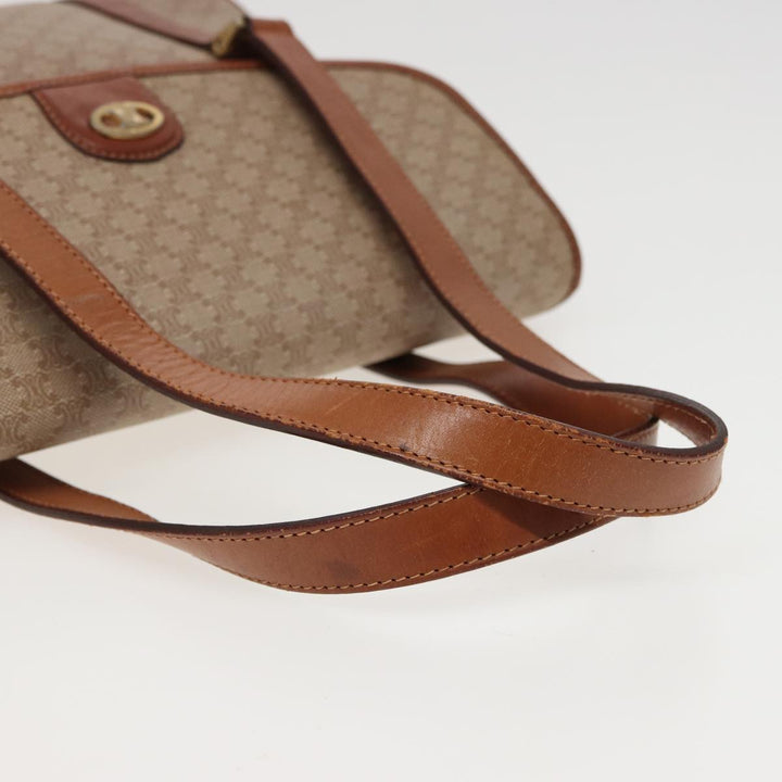 Celine Macadam Canvas Hand Bag Beige Auth 81193