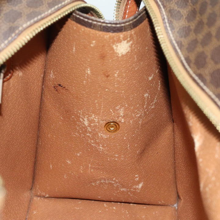 Celine Macadam Canvas Hand Bag PVC Leather Brown Auth 81195