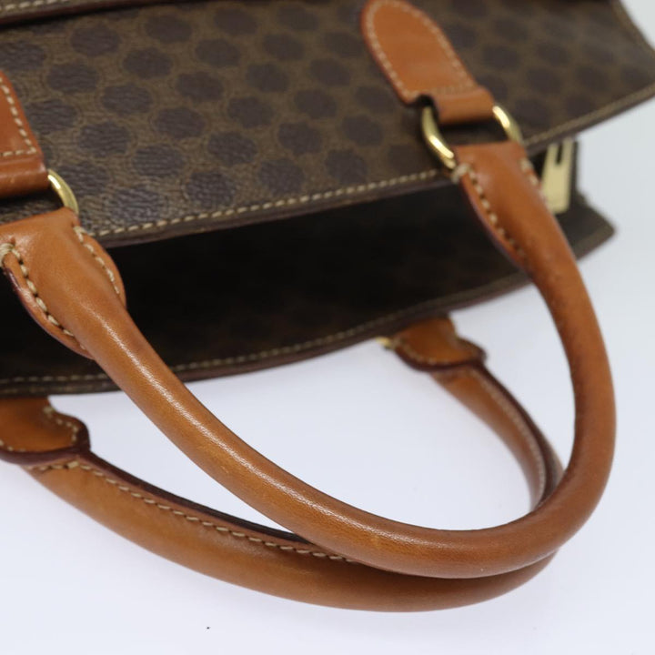 Celine Macadam Canvas Hand Bag PVC Leather Brown Auth 81195
