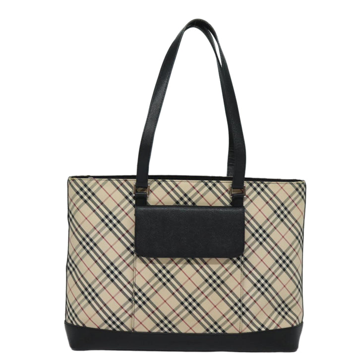 Burberry Nova Check Tote Bag Canvas Beige Auth 81323