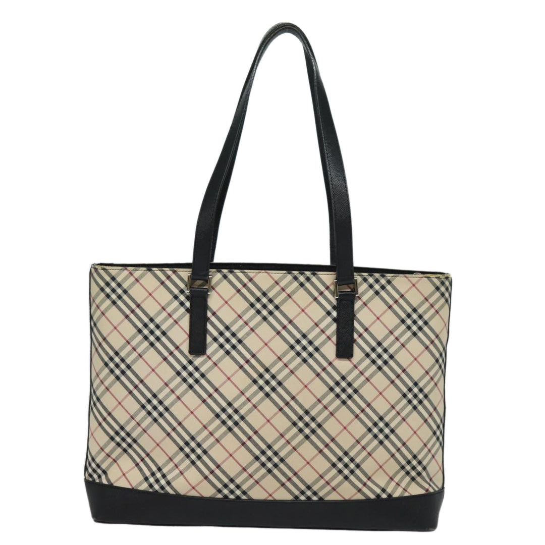 Burberry Nova Check Tote Bag Canvas Beige Auth 81323