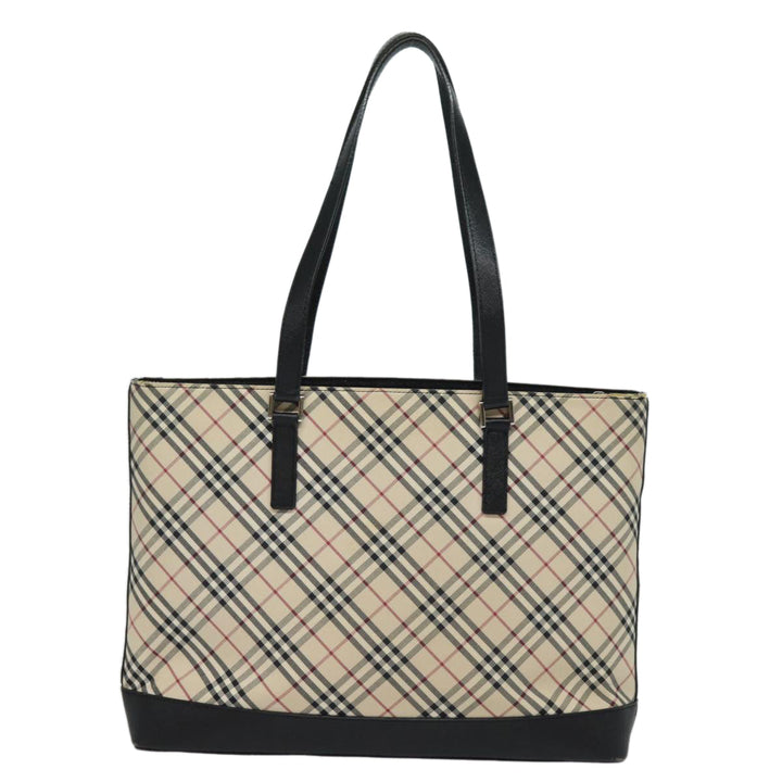 Burberry Nova Check Tote Bag Canvas Beige Auth 81323