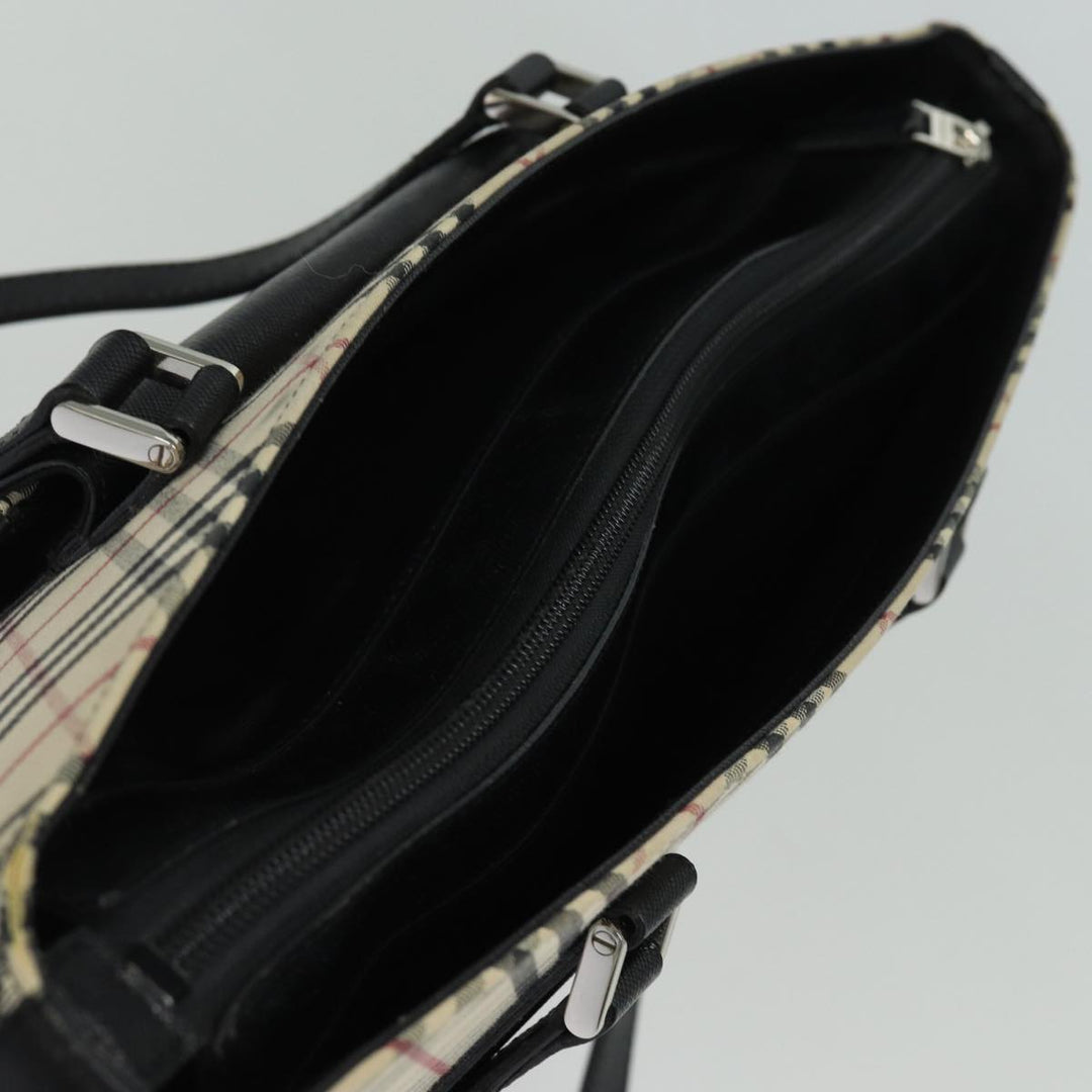 Burberry Nova Check Tote Bag Canvas Beige Auth 81323